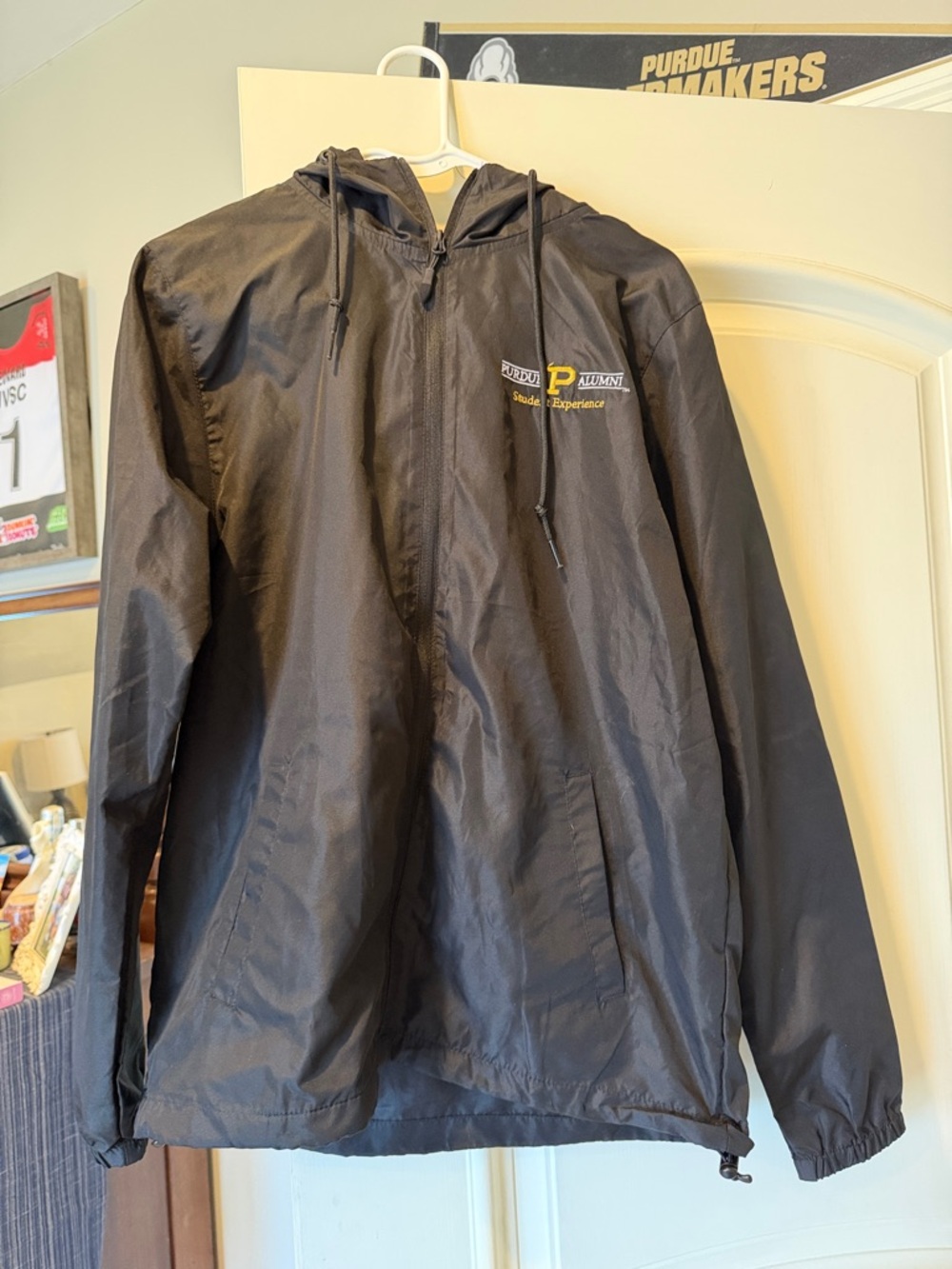 Purdue Alumni Student Experience Black Hooded Windbreaker Jacket